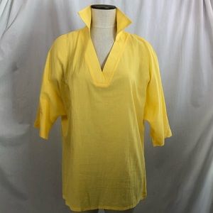 Zanzea Top Cotton Yellow Collar Pullover v-neck